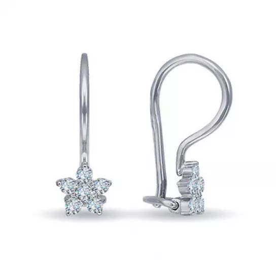 Серьги с фианитом из серебра