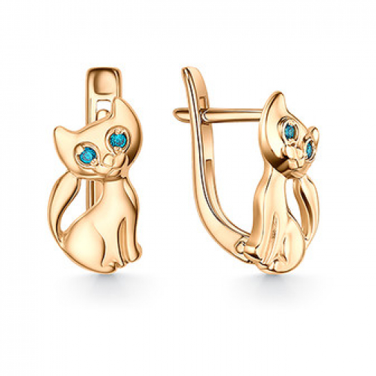Серьги с топазом из серебра