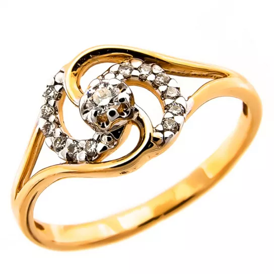 Кольцо с бриллиантами из золота