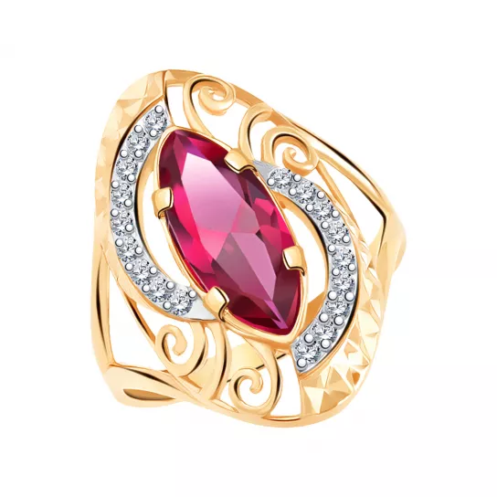 Кольцо с фианитом из золота