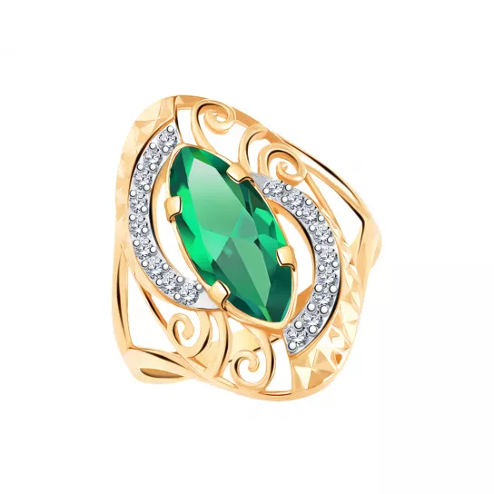 Кольцо с фианитом из золота