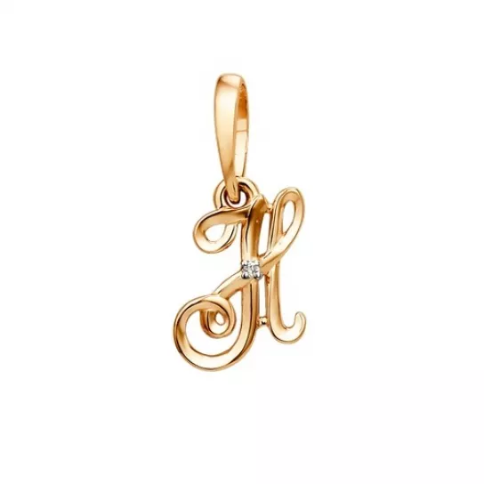 Подвеска с фианитом из золота