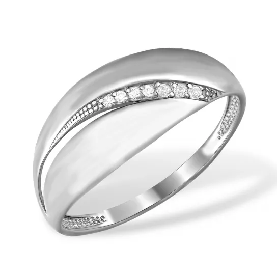 Кольцо с фианитом из серебра