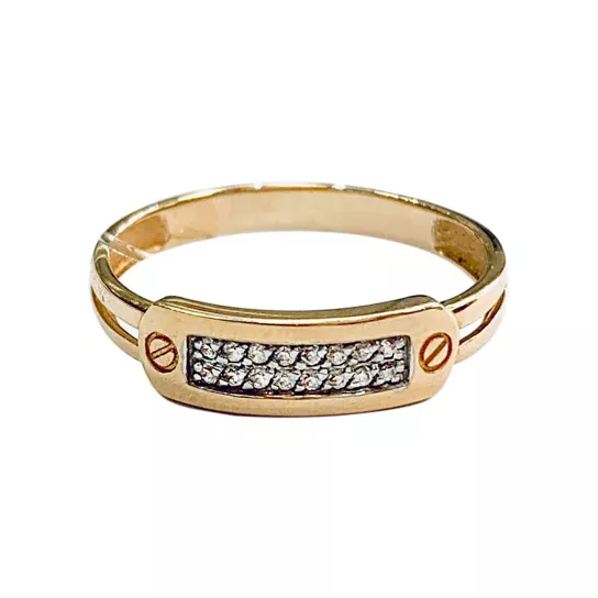 Кольцо с фианитом из золота