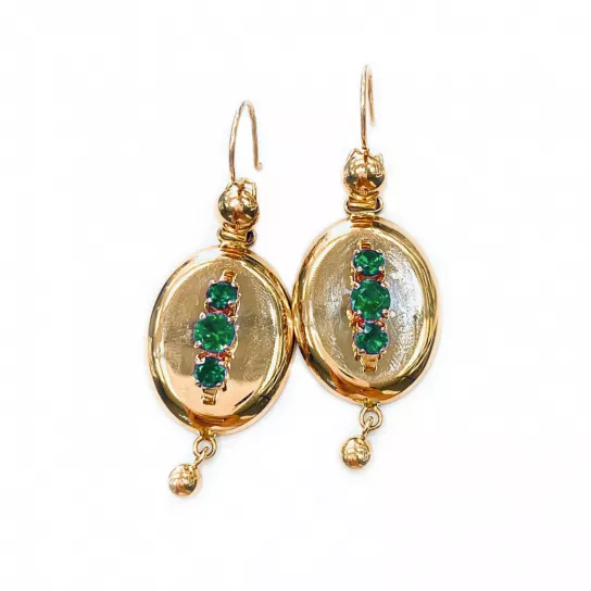 Серьги с фианитом из золота