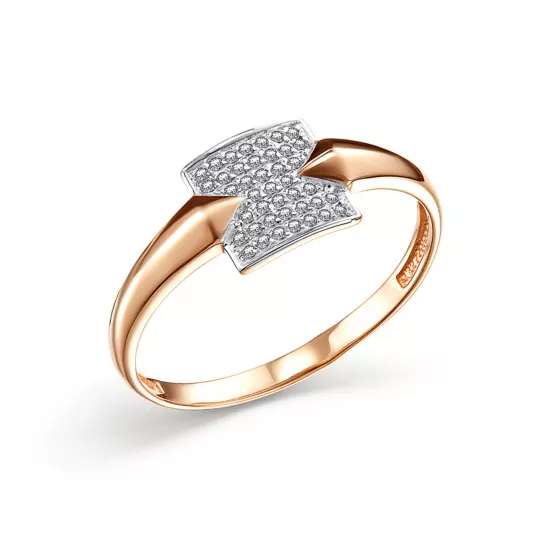 Кольцо с фианитом из золота