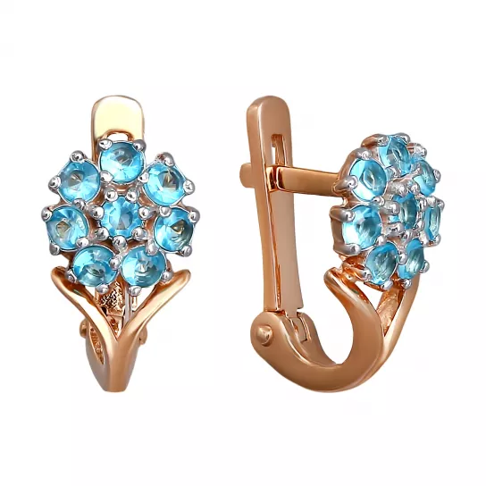 Серьги с фианитом из золота