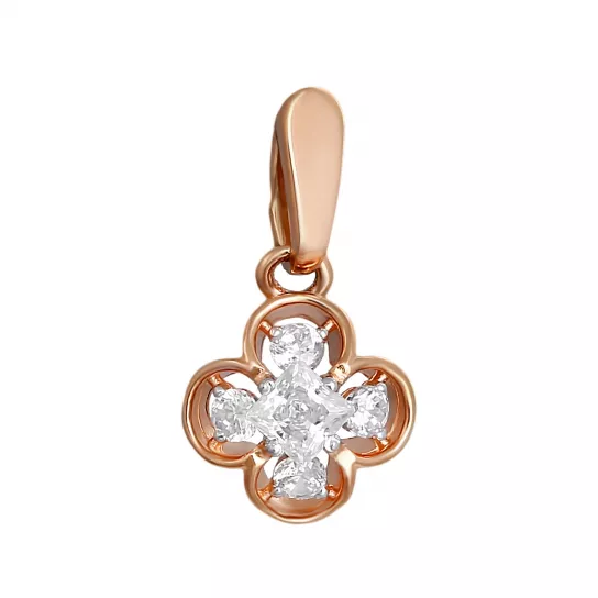 Кулон с фианитом из золота