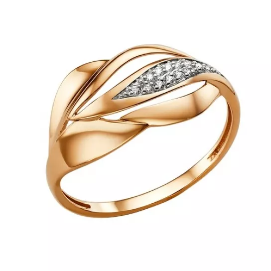 Кольцо с фианитом из золота