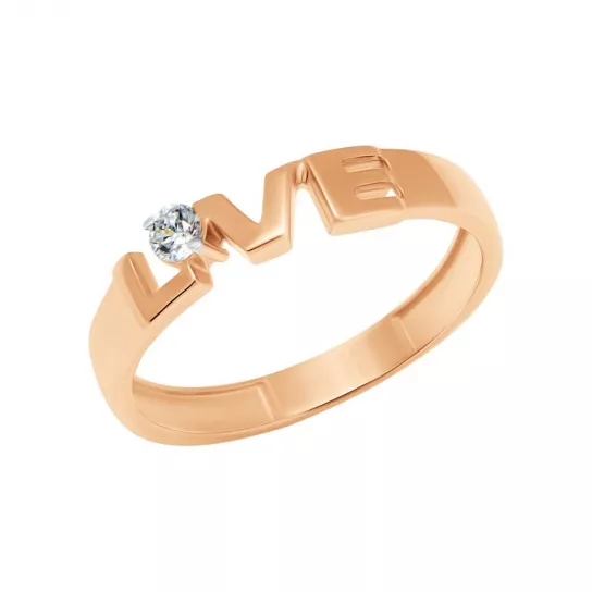 Кольцо с фианитом из золота