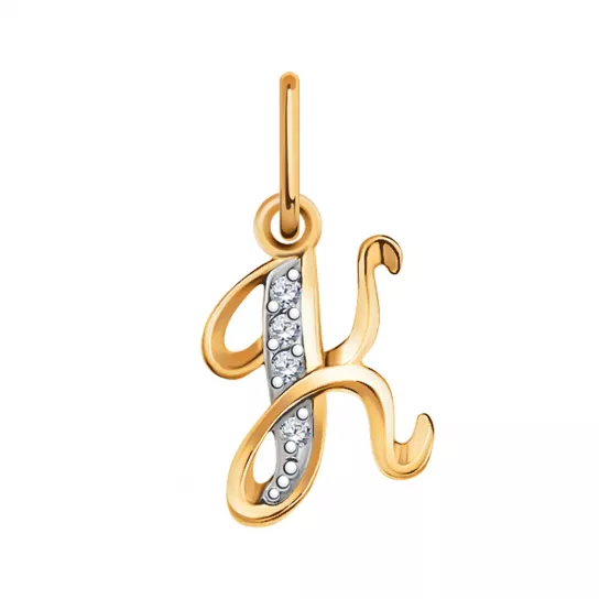 Подвеска с фианитом из золота