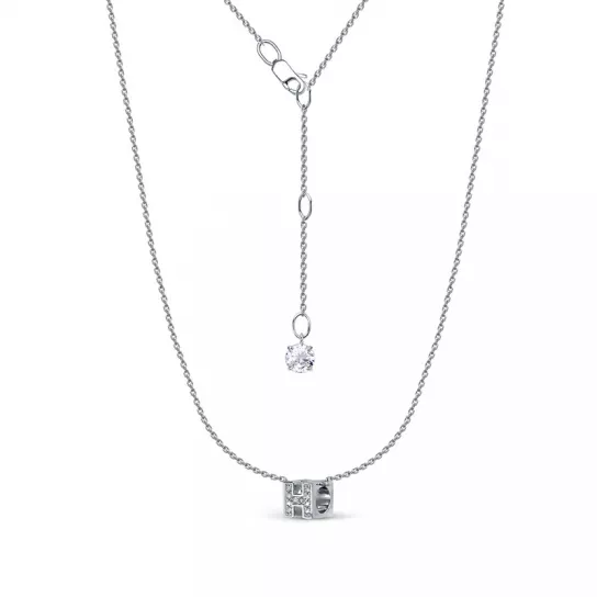 Колье с фианитом из серебра