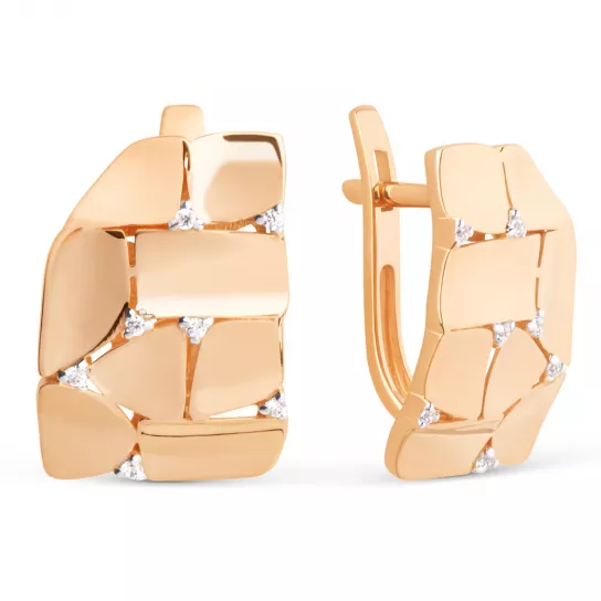 Серьги с фианитом из золота