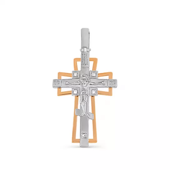Крест с бриллиантами из золота
