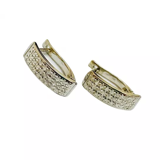 Серьги с фианитом из серебра