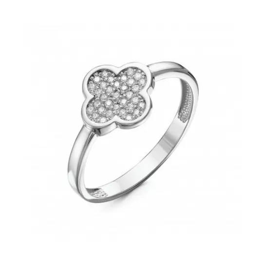 Кольцо с фианитом из серебра