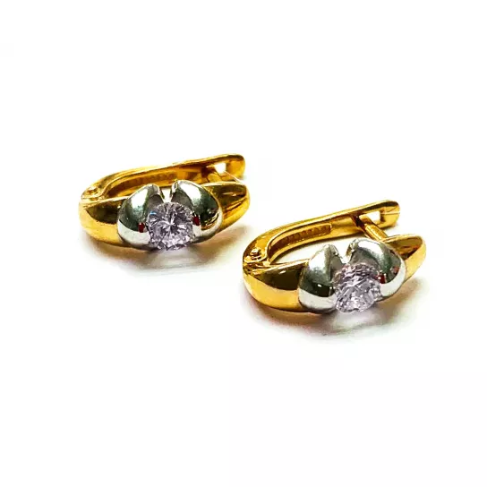 Серьги детские с фианитом из золота