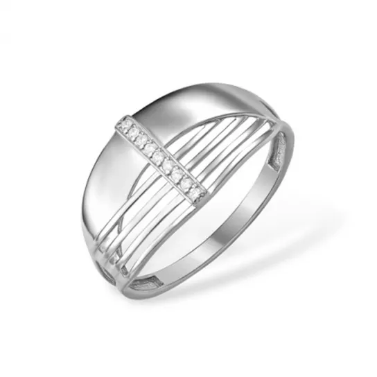 Кольцо с фианитом из серебра