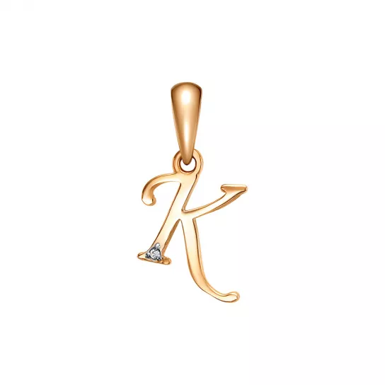 Подвеска с фианитом из золота
