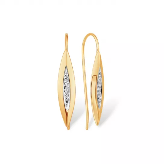 Серьги с фианитом из золота