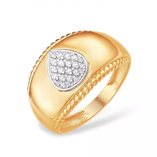 Кольцо с фианитом из золота