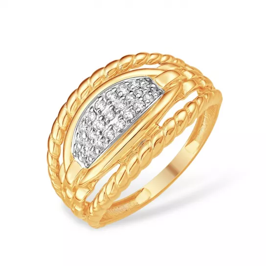 Кольцо с фианитом из золота