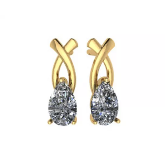 Серьги с фианитом из золота