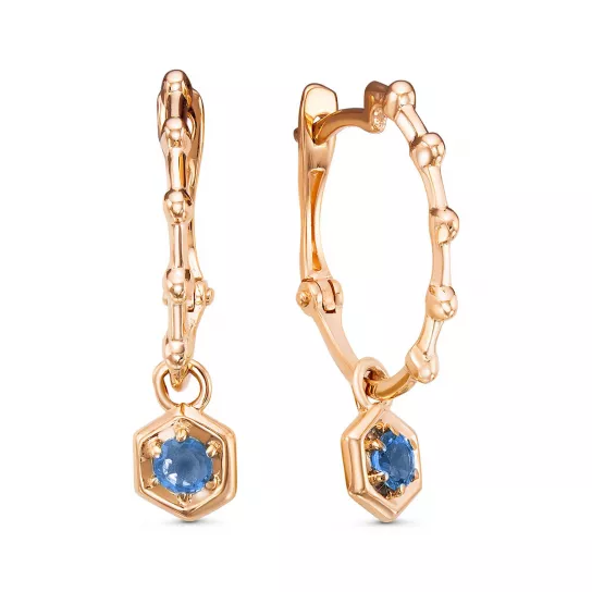 Серьги с топазом из золота