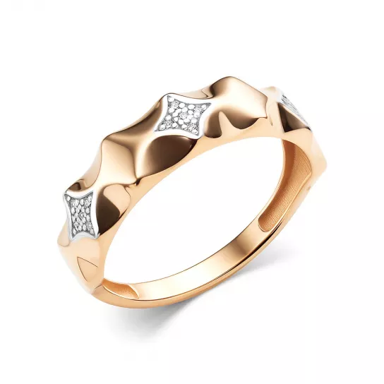 Кольцо с фианитом из золота