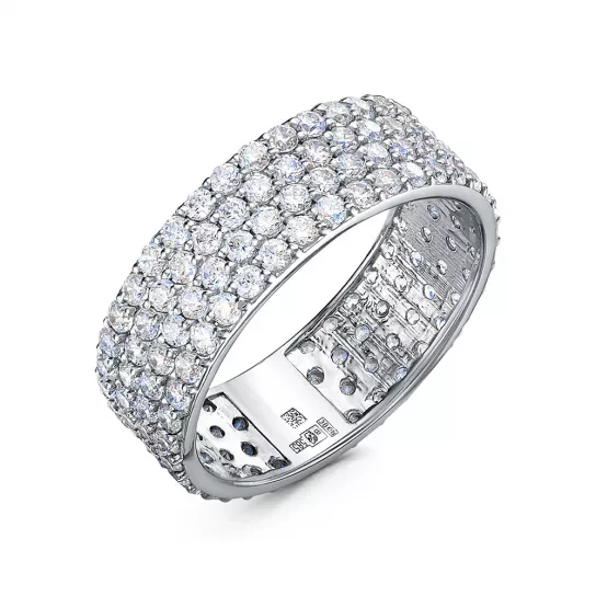 Кольцо с фианитом из серебра