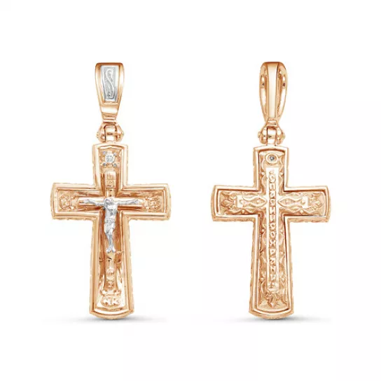 Крест с бриллиантами из золота