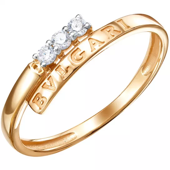 Кольцо с фианитом из золота