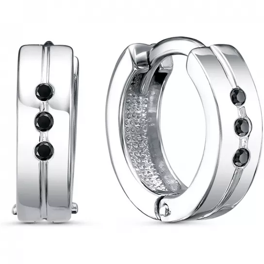 Серьги с фианитом из серебра