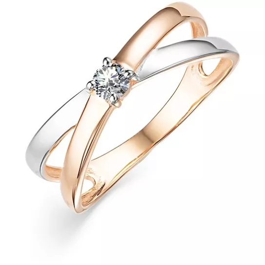 Кольцо с фианитом из золота