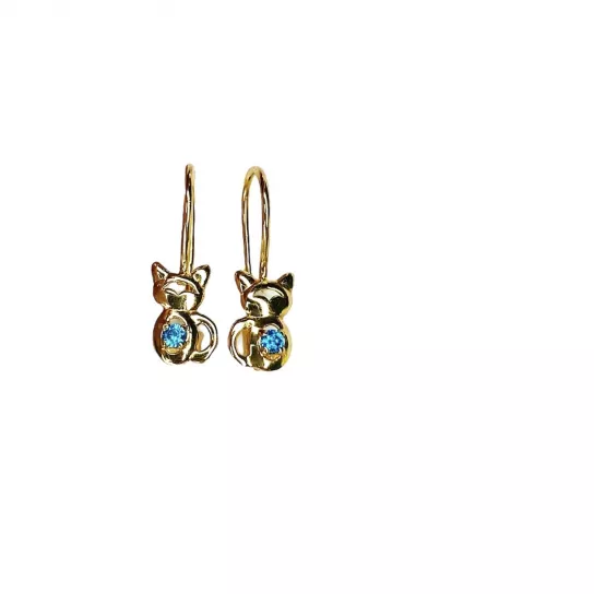 Серьги с фианитом из золота