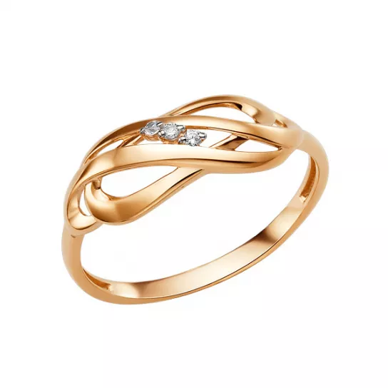 Кольцо с фианитом из золота