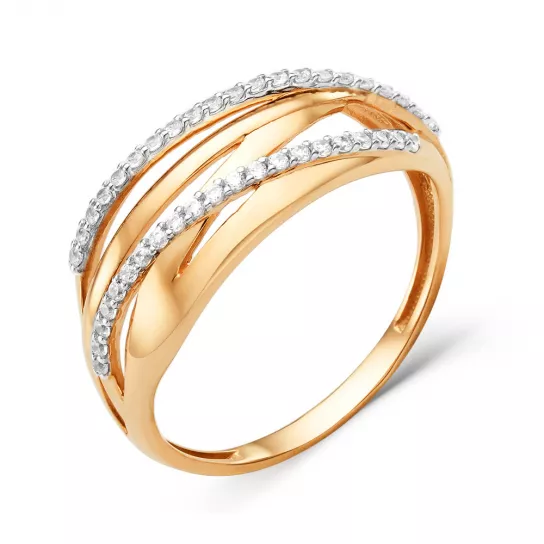 Кольцо с фианитом из золота