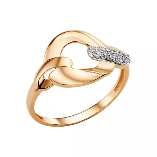 Кольцо с фианитом из золота