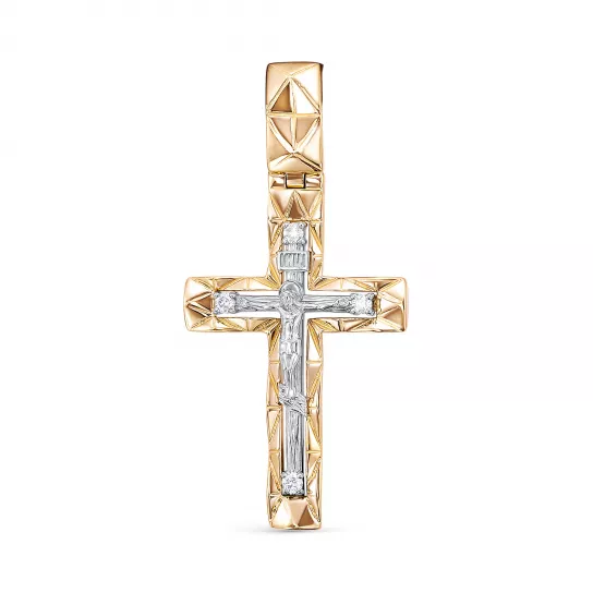 Крест с бриллиантами из золота
