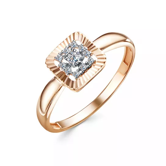 Кольцо с фианитом из золота