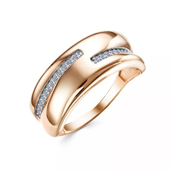 Кольцо с фианитом из золота