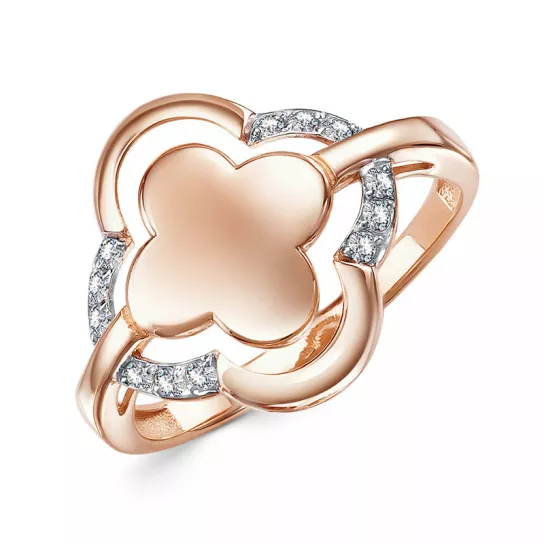 Кольцо с фианитом из золота