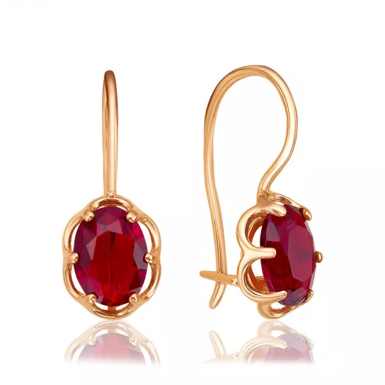 Серьги с фианитом из золота