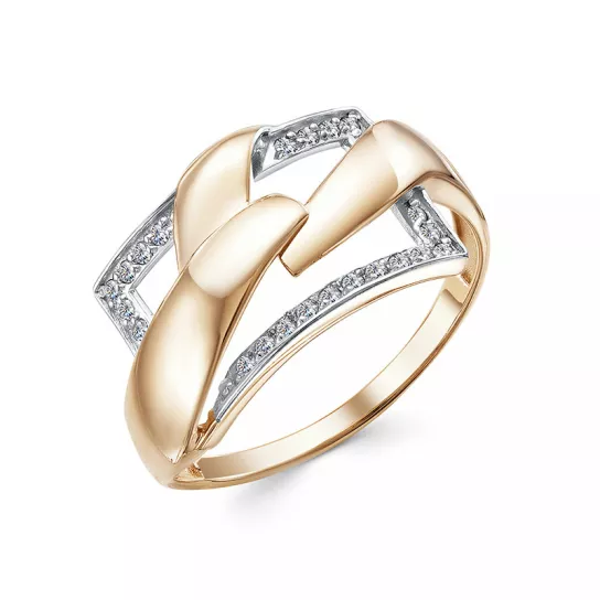 Кольцо с фианитом из золота