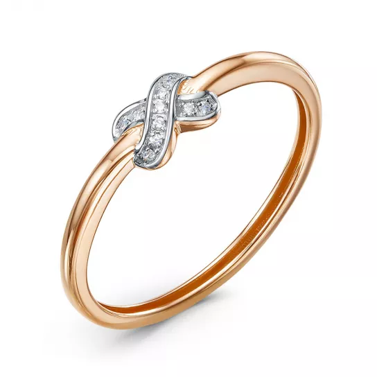 Кольцо с фианитом из золота