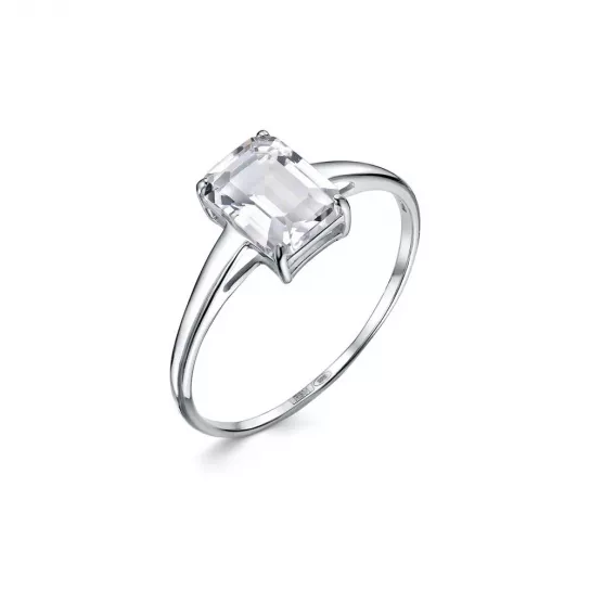 Кольцо с горный хрусталем из серебра