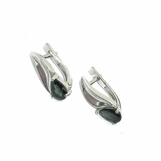 Серьги с топазом из серебра